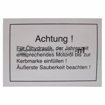 Achtung! voor Ölhydraulik wit - 1550314148065